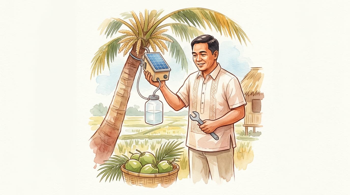 Filipino Engineer Turns Dangerous Coconut Sap Collection into Patented Automated Tech