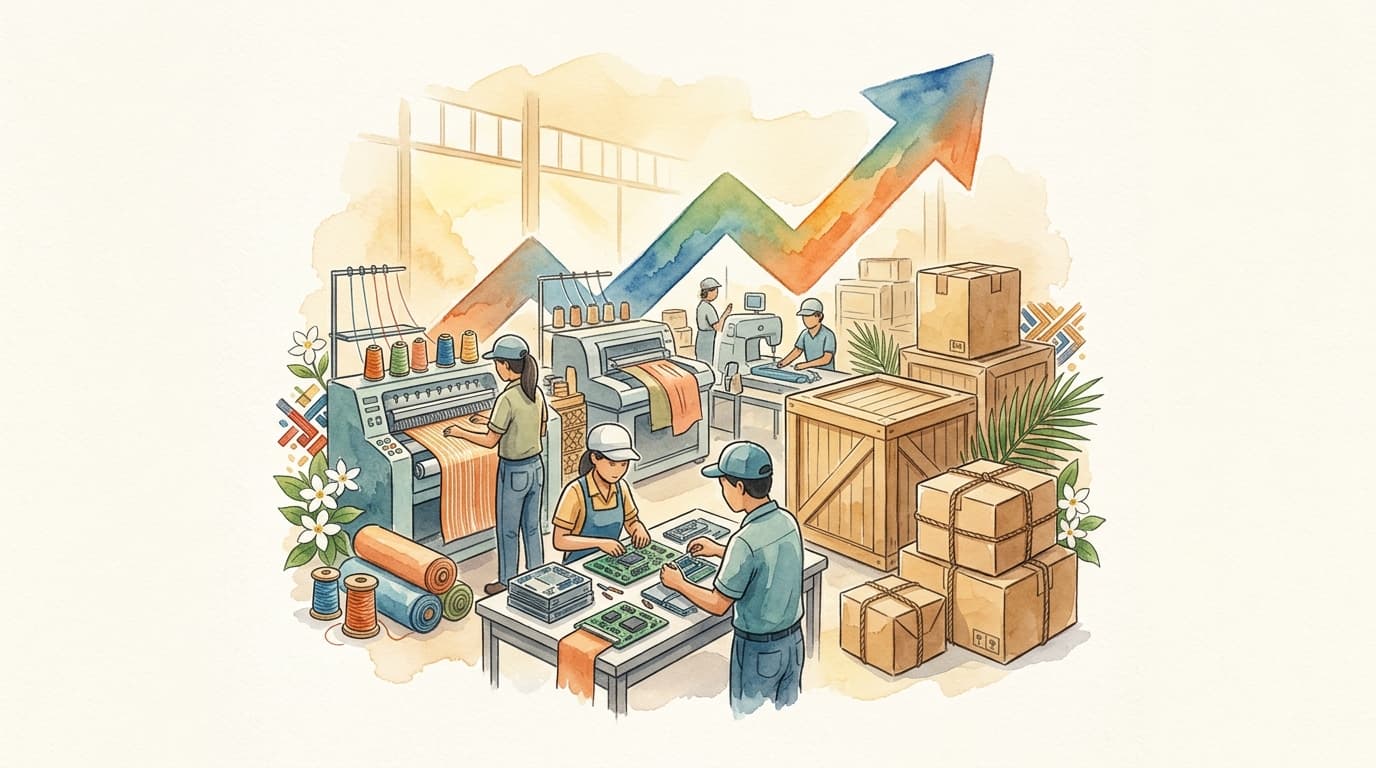 Philippine Factory Output Surges to Over Two-Year High in March 2026